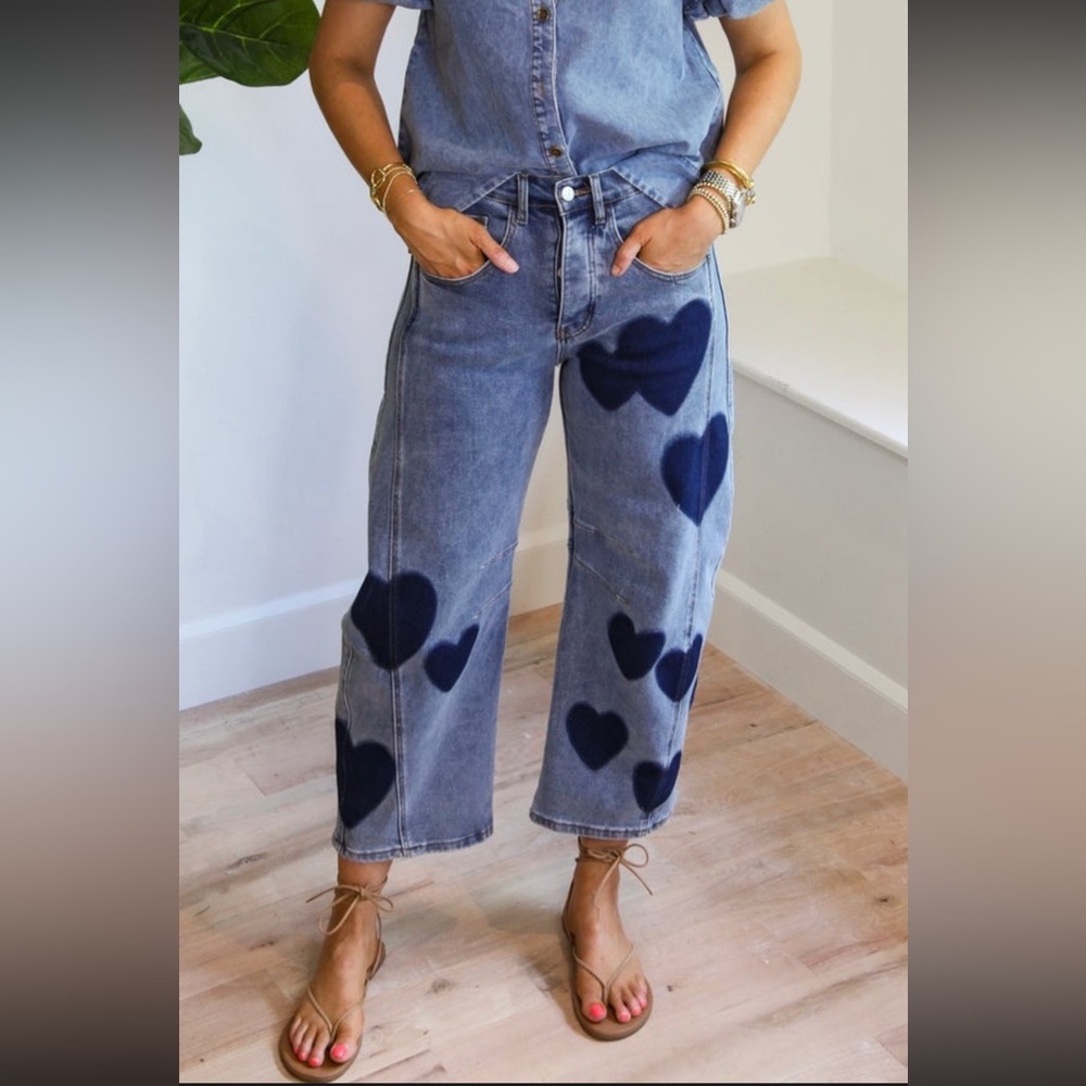 NWT Bluevelvet Blue Velvet Heart Barrel Jeans Size XL